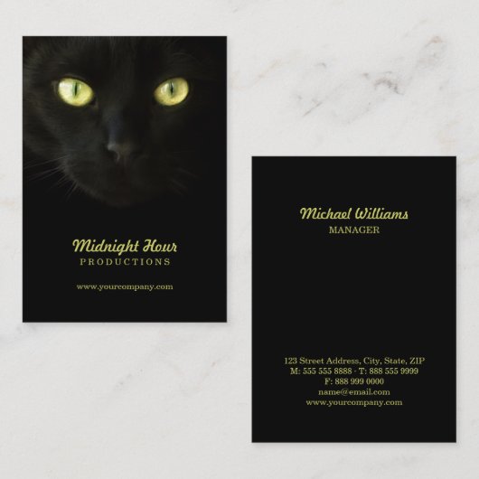 Visitekaartjes met zwarte kat (Voorkant / Achterkant)