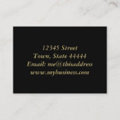 Visitekaartjes met zwarte leder en goudgolven (Achterkant)