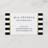 Visitekaartjes met zwarte streep en roze ventilato (Achterkant)