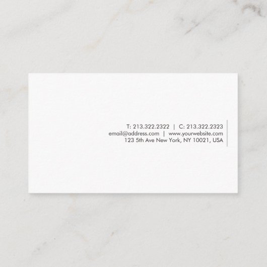 Visitekaartjes Minimalistisch ontwerp Sjabloon Aan (Achterkant)