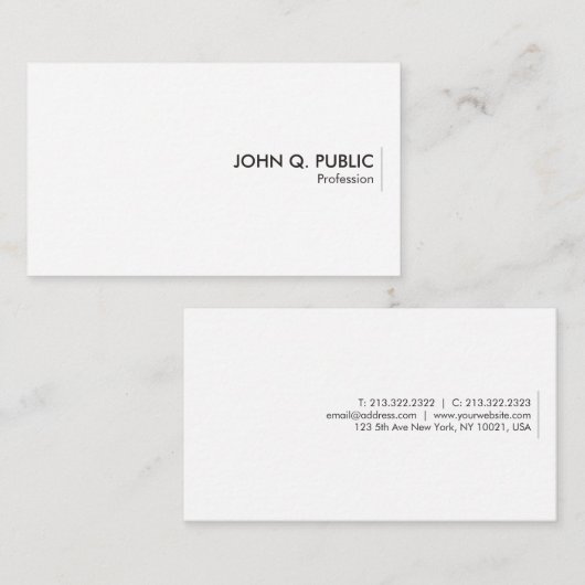 Visitekaartjes Minimalistisch ontwerp Sjabloon Aan (Voorkant / Achterkant)