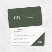 Visitekaartjes | Modern Monogramkaart Bosgroen