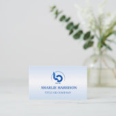 Visitekaartjes | Moderne blauwe aangepaste logo pi (Staand voorkant)