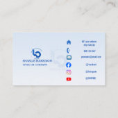 Visitekaartjes | Moderne blauwe aangepaste logo pi (Achterkant)