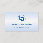 Visitekaartjes | Moderne blauwe aangepaste logo pi (Voorkant)
