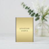 Visitekaartjes Moderne Elegant Black Gold Sjabloon (Staand voorkant)