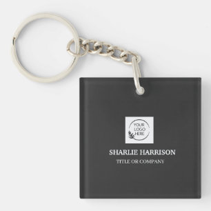 Visitekaartjes Moderne zwarte aangepaste logo pi Sleutelhanger