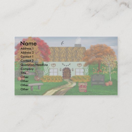 Visitekaartjes najaar met getatched Cottage (Voorkant)