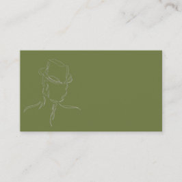 visitekaartjes Olijf en grijs Man in een Pet 1