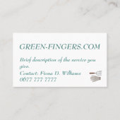 Visitekaartjes - Ontwerp van tuinbouwwerktuigen (Achterkant)