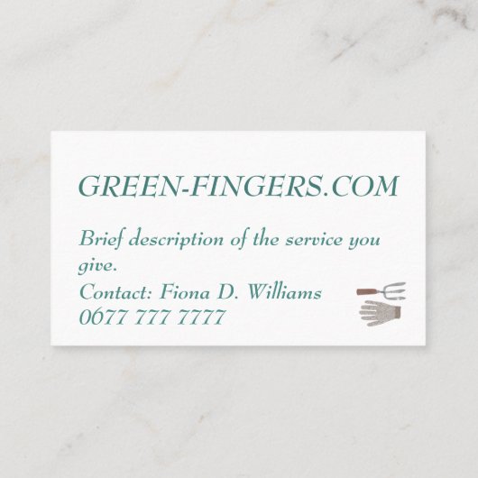 Visitekaartjes - Ontwerp van tuinbouwwerktuigen (Achterkant)