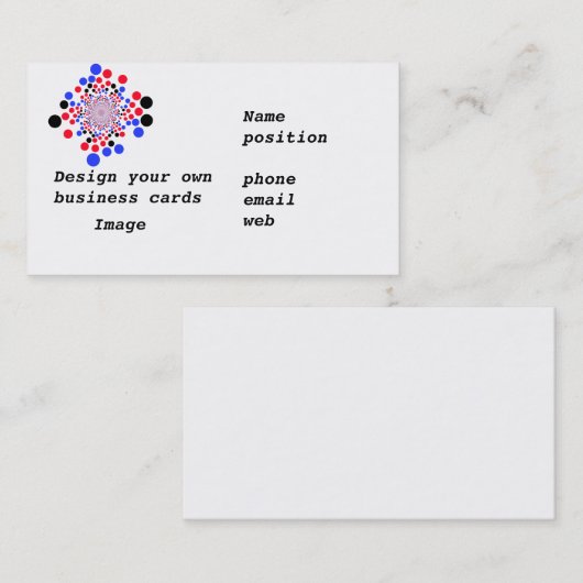 Visitekaartjes ontwerpen uw eigen (Voorkant / Achterkant)