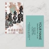 Visitekaartjes op de borst - Abstracte schaakstukk (Voorkant / Achterkant)