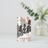 Visitekaartjes op de borst - Abstracte schaakstukk (Staand voorkant)