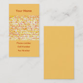 Visitekaartjes, oranje geel gekleurde strepen visitekaartje (Voorkant / Achterkant)