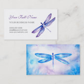 Visitekaartjes | Paarse blauwe Waterverf (Voorkant / Achterkant)