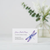 Visitekaartjes | Paarse blauwe Waterverf (Staand voorkant)