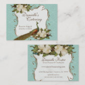visitekaartjes - Peacock Magnolia Floral Damask (Voorkant / Achterkant)