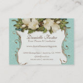 visitekaartjes - Peacock Magnolia Floral Damask (Achterkant)