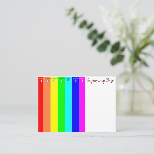 Visitekaartjes, Penguin Lazy Days Visitekaartjes (Staand voorkant)