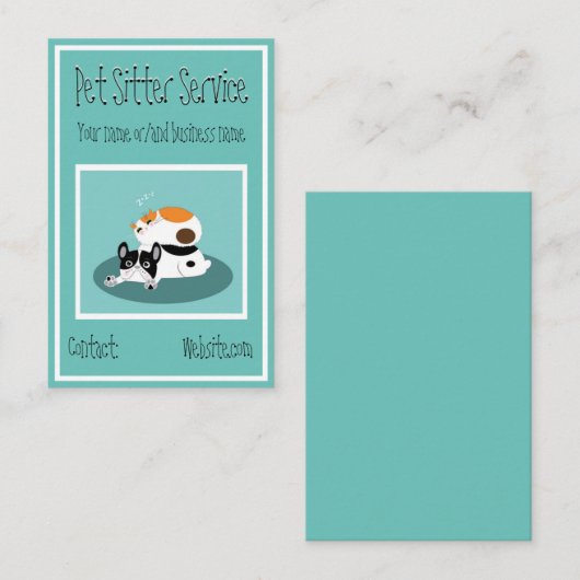 Visitekaartjes - Pet Sitter Service (Voorkant / Achterkant)