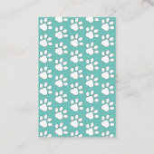 Visitekaartjes - Pet Sitter Service Paw Prins (Achterkant)