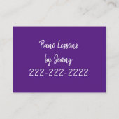 Visitekaartjes, pianoles visitekaartje (Achterkant)