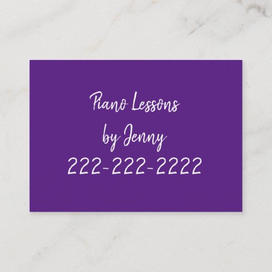 Visitekaartjes, pianoles visitekaartje (Achterkant)