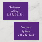 Visitekaartjes, pianoles visitekaartje (Voorkant / Achterkant)