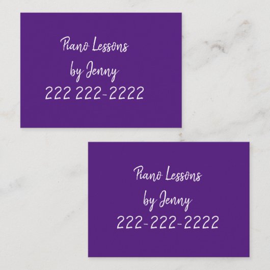 Visitekaartjes, pianoles visitekaartje (Voorkant / Achterkant)