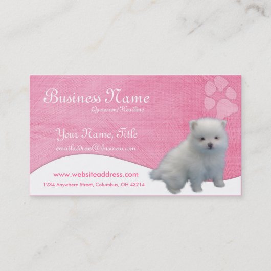 Visitekaartjes: Pommerische puppy Visitekaartje (Voorkant)