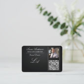 Visitekaartjes QR-code, bewerkbaar, blackwhite, fo (Staand voorkant)