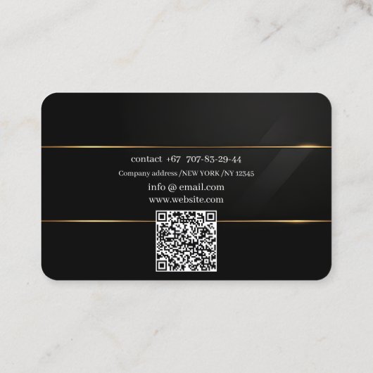 Visitekaartjes QR-code, bewerkbaar, blackwhite, fo (Achterkant)