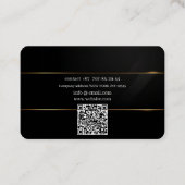 Visitekaartjes QR-code, bewerkbaar, zwart-goud, fo (Achterkant)