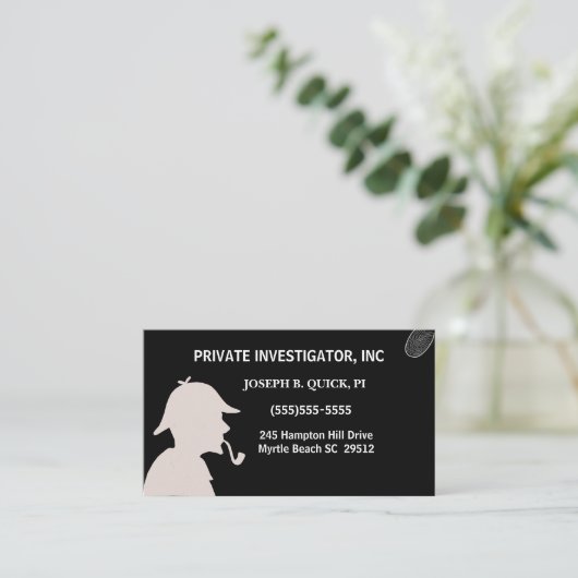 Visitekaartjes rechercheur Private Investigator (Staand voorkant)