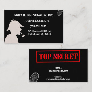 Visitekaartjes rechercheur Private Investigator