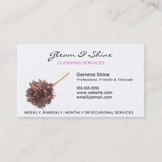 Visitekaartjes reinigen (Voorkant)