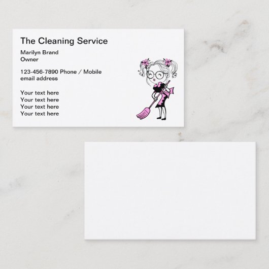 Visitekaartjes Reinigingsdiensten met terugwerkend (Voorkant / Achterkant)