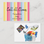 Visitekaartjes, reinigingsdiensten Stripe Visitekaartje (Voorkant / Achterkant)