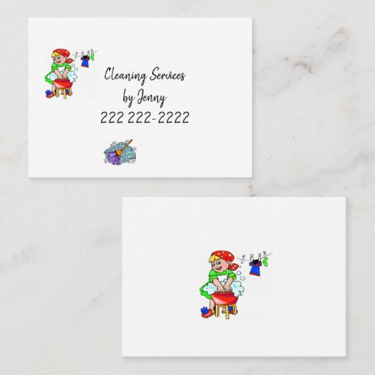 Visitekaartjes, reinigingsdiensten visitekaartje (Voorkant / Achterkant)