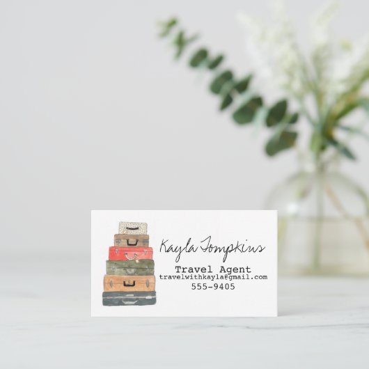 Visitekaartjes reisagent (Staand voorkant)