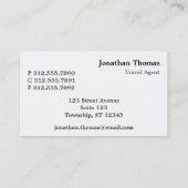 Visitekaartjes reisagentkaart (Achterkant)