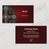 visitekaartjes rood Keltisch kruis (Voorkant / Achterkant)