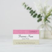 Visitekaartjes roze en crème (Staand voorkant)