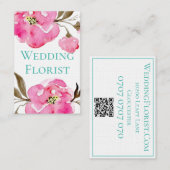 Visitekaartjes - Roze Floral design (Voorkant / Achterkant)