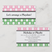 Visitekaartjes roze groene poolpunten afspelen contactkaartje (Voorkant / Achterkant)