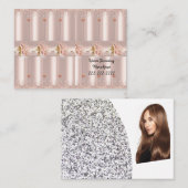 Visitekaartjes, roze roze roze glitter interieur visitekaartje (Voorkant / Achterkant)