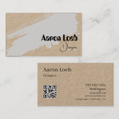 Visitekaartjes | Rustic Kraft Elegant met QR-code (Voorkant / Achterkant)