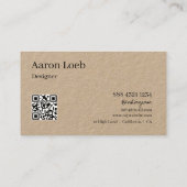 Visitekaartjes | Rustic Kraft Elegant met QR-code (Achterkant)