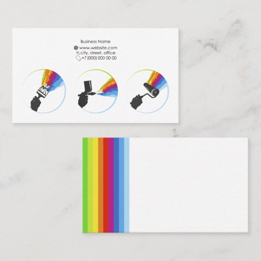 Visitekaartjes schilderen (Voorkant / Achterkant)